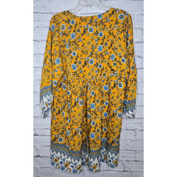 Umgee Dress Womens Small Yellow Floral Boho Hippie Garden Party Colorful - Picture 3 of 7